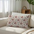 thumbnail image 3 of Boho Red Floral Throw Pillow Cover, Pillowcase Protectors with Zipper, Breathable Decorative Lumbar Pillow Case Cover, Farmhouse Rustic Flower Leaf Plant Pillow Shams for Couch Sofa 12x20Inch, 3 of 8