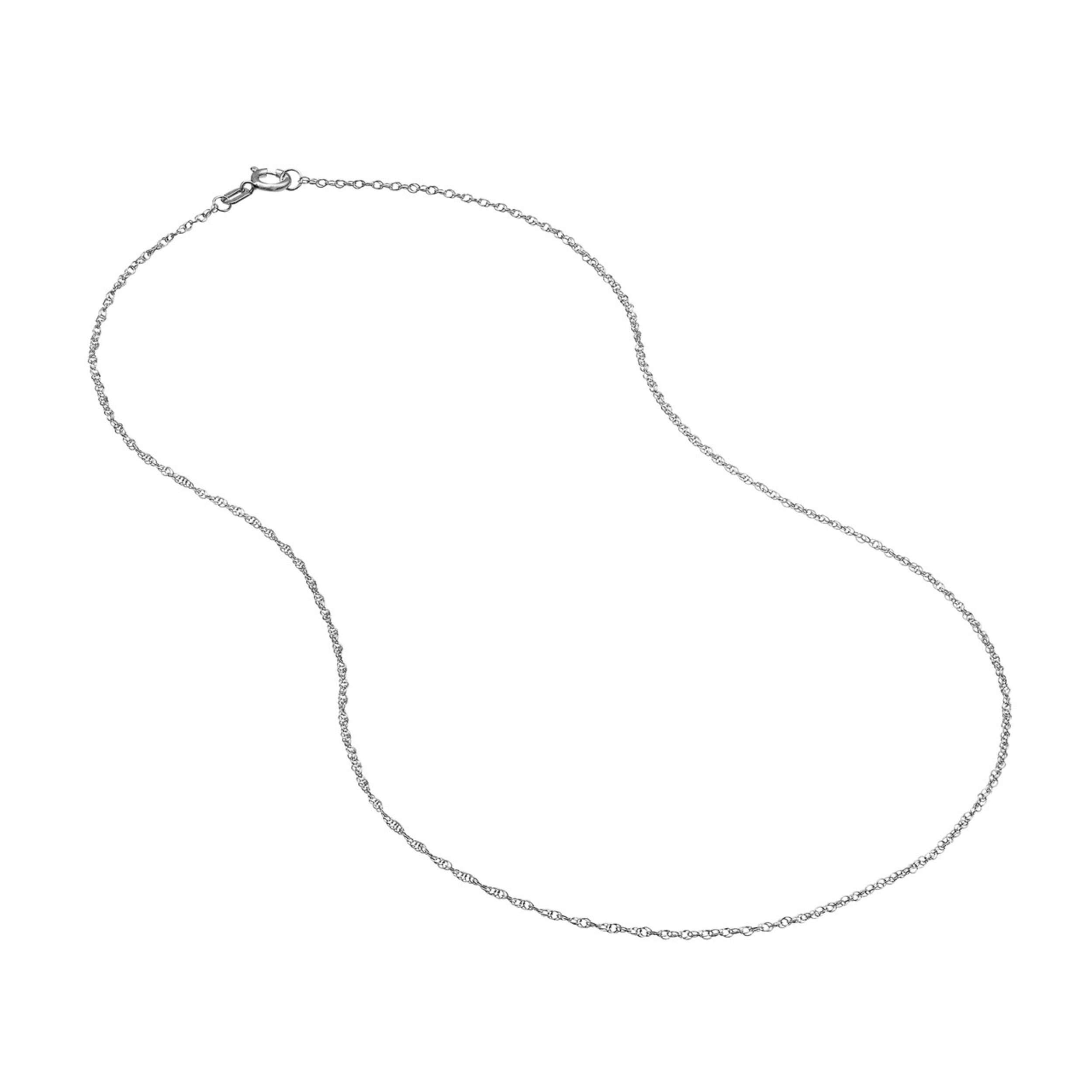 10K White Gold 16" 1.20mm Replacement Rope Chain Necklace w/ 5.5mm Spring Ring - Women