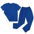 thumbnail image 4 of 1 Juego de uniforme de enfermera, uniforme de tela con bolsillo, uniformes de enfermería con cuello en V, conjunto con bolsillos, talla L, 4 of 7