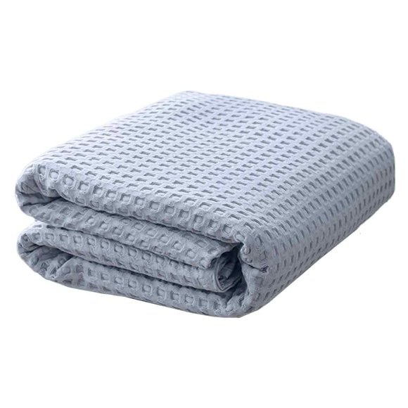 Manta de algodón Bedsure tamaño king para cama: manta de otoño con tejido de gofre, manta tejida suave, ligera y transpirable para el verano