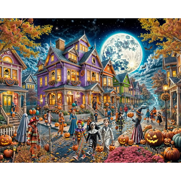 Vermont Christmas Company 1000-Piece Halloween Moonlight Jigsaw Puzzle