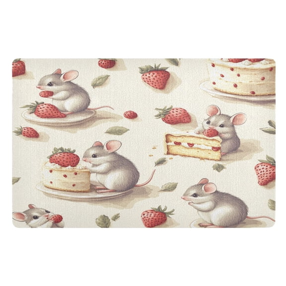 BZSMCE Floor Mats 32x20in Mice Eat Cake Creativity Doormats