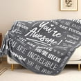 thumbnail image 2 of Men Blanket Get Well Gifts for Men - You are Awesome 50" x 60" Soft Throw Blanket - Inspirational Gift for Him Thinking of You Friendship Feel Better After Surgery Gifts, 2 of 5