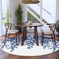 thumbnail image 4 of Round Area Rug 5 Ft, Blue Eucalyptus Washable Non-Slip Circle Carpet for Living Room/Bedroom, Weeping Botanical Watercolor Low-Profile Runner Mats Collection Rugs for Indoor, 4 of 7
