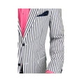 thumbnail image 4 of DTI BB Signature Men's Blue Two Button Blazer Trim Fit Cotton Stretch Jacket Blue Stripe, 4 of 5