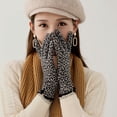 thumbnail image 1 of Women Autumn Winter Solid Color Padded Wool Knit Warm Gloves, 1 of 4