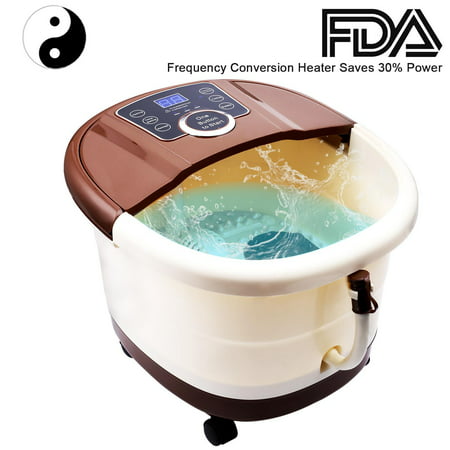 ANCHEER Foot Spa Bath Massager with Heat,16 Pedicure Spa Motorized Shiatsus Roller Massaging Acupuncture Point, Frequency Conversion, O2 Bubbles, Adjustable Time & Temperature, LED (Best Acupuncture Points For Migraines)