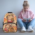 thumbnail image 2 of Pzuqiu Music Note Capybara 17 Inch Kids Backpack for Boys Girls Ages 6-14 Elementary Middle School Students Breathable Large Capacity Backpack for Kids 8-12 for Back to School, 2 of 7