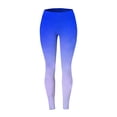 thumbnail image 2 of Gibobby Pantimedias Falsas Translúcidas Leggings con estampado degradado para mujer Leggings deportivos para levantamiento de cadera (Azul, XL), 2 of 3