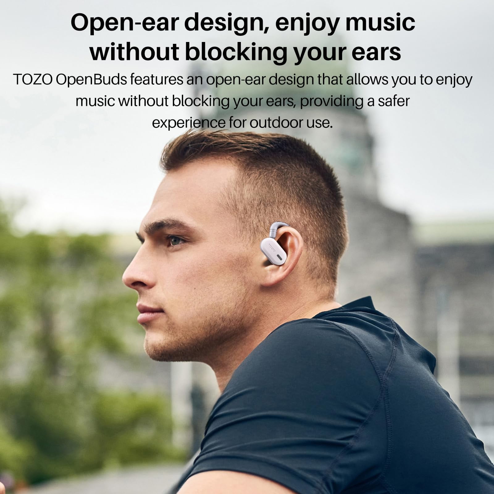 TOZO O2 Open Ear Bone Conduction Headphones, ORIGX Acoustic, DSP Noise Cancelling, 42H, Dual-Axis Multi-Angle Adjust, Crystal-Clear Calls, APP-EQ, Waterproof Sports Headphones for Running Workout Gym