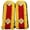 Red, variant on Classic Blue and Gold Shoulder Epaulettes, Formal Braided Cord Shoulder Boards for Uniforms and Blazers