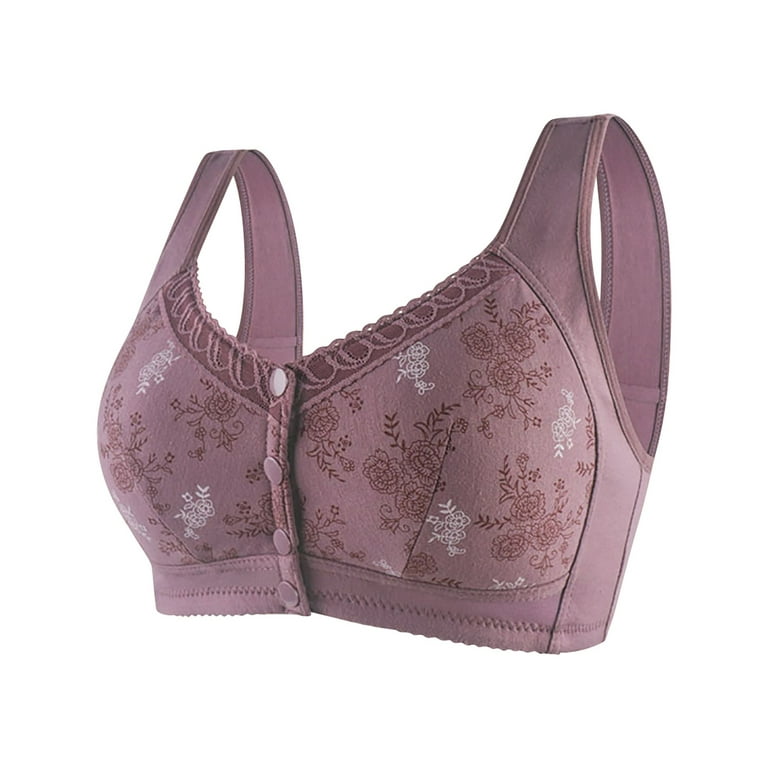 Pedort Adhesive Bra Floral Secrets Comfort Rose Bra, Front Closure Lace  Comfy No Wire Bras Push Up Wire-Free & Seamless Bra Grey,36 