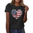 thumbnail image 3 of Goodtrade8 Short Sleeve Shirts for Women Summer Casual Pullover USA Years Anniversary Graphic Independence Day Red White and Blue July 4th Fashion Womens Shirts American Flag, 3 of 8