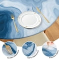 thumbnail image 4 of Blue White Marble Pattern Round Fitted Tablecloth with Elastic Edge,Dining Table Cover Waterproof,Outdoor Round Tablecloth for Camping,Dining,Indoor and Outdoor, 4 of 7