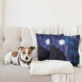 thumbnail image 4 of Ambesonne Moon Throw Pillow Cover 2 Pack, Aurora Borealis and Wolf, 20", Indigo Aqua Magenta, 4 of 5