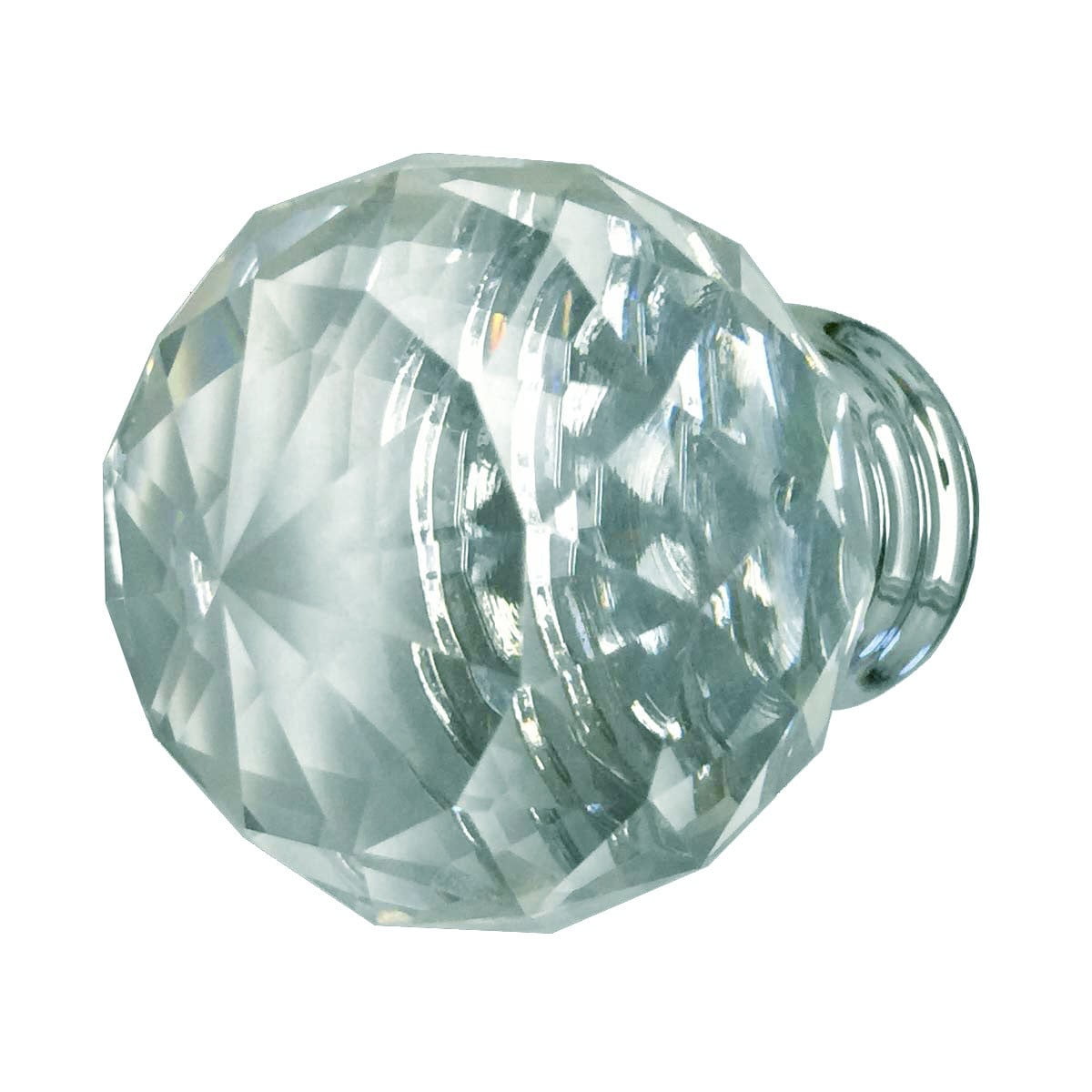 Clear Glass Cabinet Knobs Round 1.5 Inch Projection, 30mm dia. 10 pcs