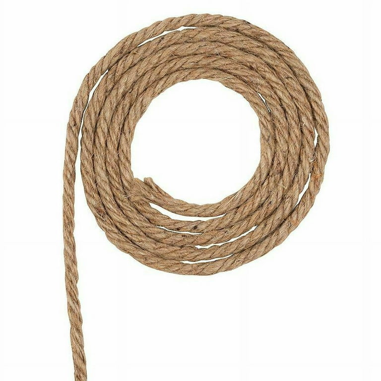 ZEONHAK 1/2 inch Burlap Jute Twine Rope, Extra Thick Twisted Manila Hemp Rope in Brown Tone, 100 Feet Long