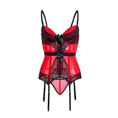 

Shakub Womens Lace Body Shaper Lingerie Mesh Sheer Strappy Sleepwear See Through Babydoll Sexy Nightwear Plus Size