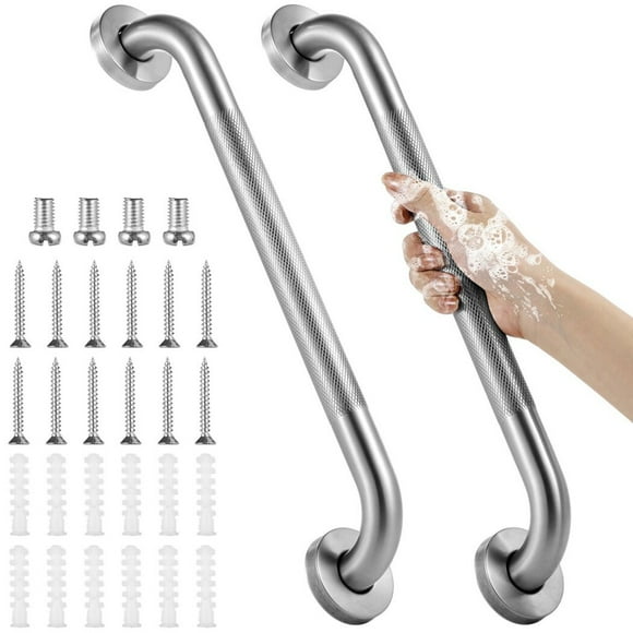 2 Pcs Shower Grab Bars, 16" Non-Slip Grab Handles, Robust 304 Stainless Steel Balance Bars, Safety Hand Rail Supports, Handicap Bath Assist Handles for Elderly, Seniors, Pregnant Women