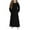 Black, variant on Girls Maxi Dress Long Sleeve Casual Round Neck Solid Dresses Holiday Dress with Pockets Pink 9 Years