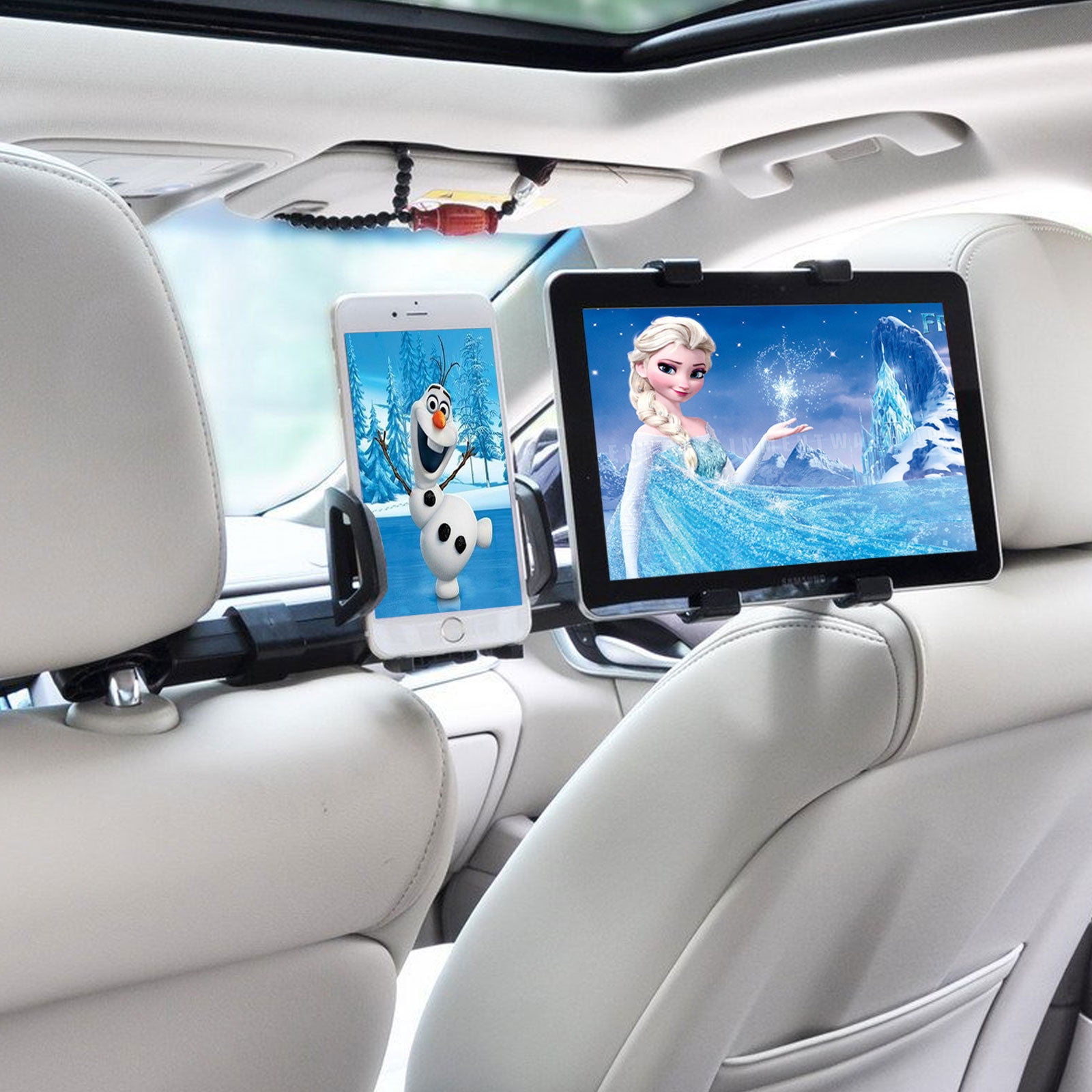 Tsv Universal 360 Car Backseat Headrest Dual Mount Holder For Cell Phone Ipad Air 2