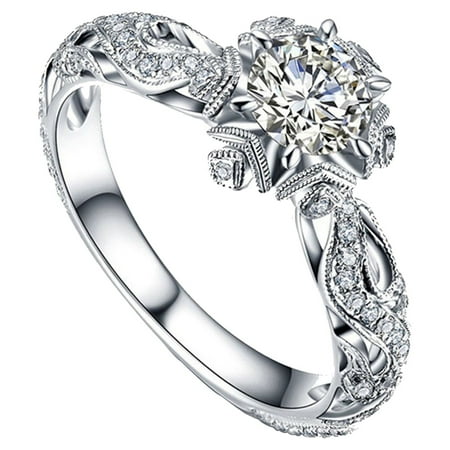 Mother's Day Sale Clearance - Exquisite Hollow Out Ring Women Engagement Wedding Jewelry Accessories Gift