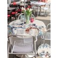 thumbnail image 4 of Outdoor Tablecloth with Umbrella Hole and Zipper, Blue Snowman Round Table Cloth 60 Inch Waterproof Tablecloth, Eucalyptus Christmas Poinsettia Retro Snowy Picnic Table Cover for Patio Camping, 4 of 7