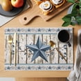 thumbnail image 2 of Texas Star Navy Blue Placemats Set of 8, Farmhouse Vintage Art Wooden Placemats for Dining Table, Place Mats for Kitchen Tabletop, Waterproof Wipeable Dining Table Mats Set, 2 of 9