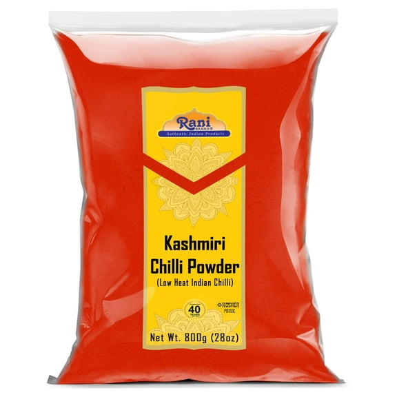 Rani Kashmiri Chilli Powder (Deggi Mirch, Low Heat) Ground Indian Spice 28oz (800g) ~ All Natural, Salt-Free | Vegan | Gluten Friendly | NON-GMO | Perfect for Deviled Eggs & other low heat dishes