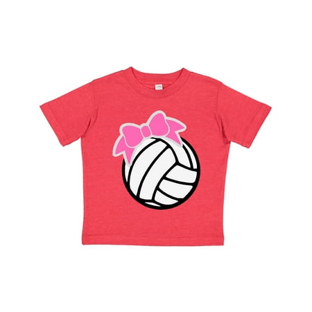 

Inktastic Volleyball with Pink Bow Gift Toddler Boy or Toddler Girl T-Shirt