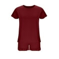 thumbnail image 4 of Censtreet Pajama Set for Women 2 Piece Loungewear Short Sleeve Tops and Shorts Set Soft Sleepwear, 4 of 6