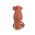 thumbnail image 5 of BLISSFUL STEP Women's Shoes Ankle Strap Block Heel Buckle Open Toe Sandals Rust Red 9, 5 of 9