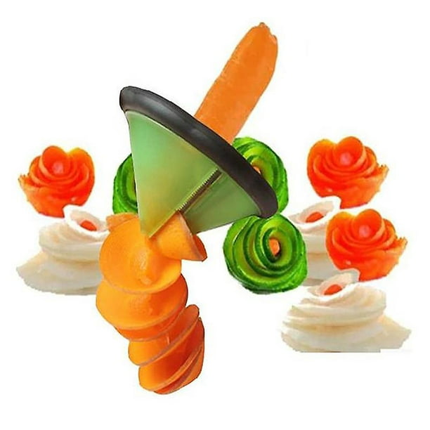 2 In 1 Multifunctional Spiral Cutter Double Grater Shredded Slicer with  Knife Sharpener for Vegetables Random Color