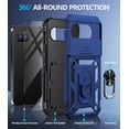 thumbnail image 3 of KOMI for Google Pixel 9a Case with Slide Camera Cover HD Screen Protector [Military Grade 16ft. Drop Tested] Magnetic Ring Holder Kickstand Protective Phone Case for Google Pixel 9A 2025 (6.3 inch), 3 of 5