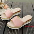 thumbnail image 6 of Dakaela Slip on Wedge Sandals for Women Open Toe Platform Slides Espadrilles 2.16 Inch Comfortable Dressy Beach Summer Mules Shoes Pink 9.5, 6 of 8