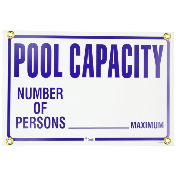 Pentair R230900 Pool Capacity Pool Sign