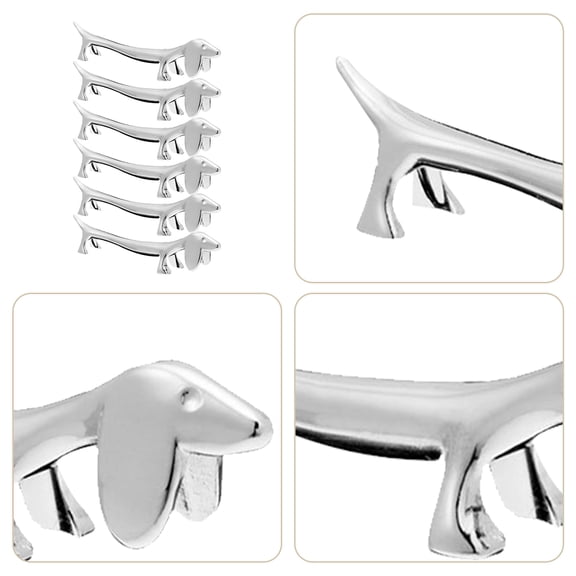 AURARMLET Chopsticks Rest Holder Silver Metal 6Pcs Kitchen Accessories