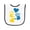 White and Black, variant on Inktastic Down Syndrome Awareness with Handprints and Hearts Blue and Yellow Baby Terry Cloth Bib