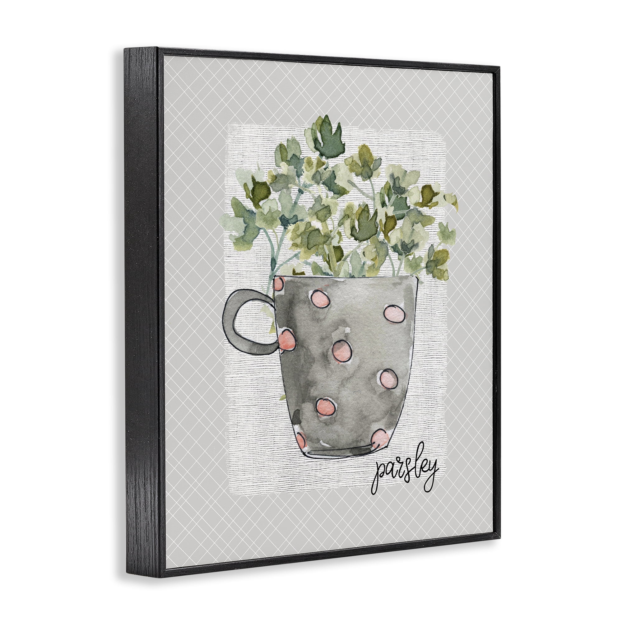 Stupell Industries Parsley Herb Mug Black Framed Giclee Art, design by Livi Finn