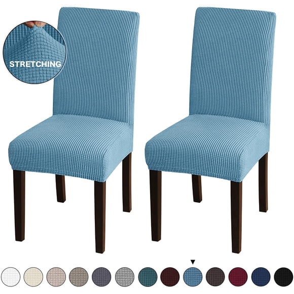 Decorative Chair Slipcover, Removable Dining Room Parson Chair Covers with Stretch Fabric, Anti-Wrinkle and Washable for Versatile Use (2 Pack)