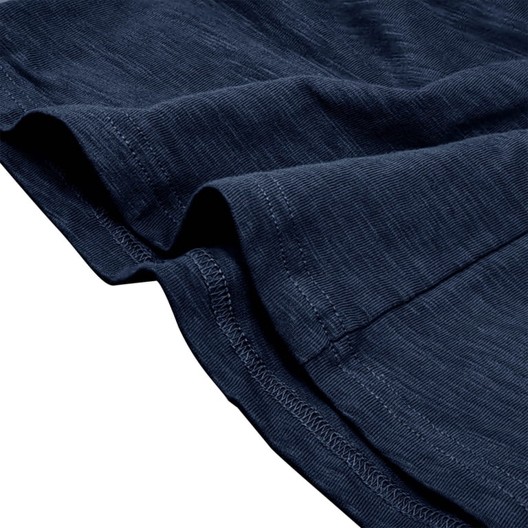 Honeeladyy Mens Long-Sleeve Lightweight Crewneck Top #Tc-Navy-S 