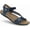 DARK BLUE, variant on Luna Women's Walking Sandal – Adjustable Dual Straps, Hook n Loop Bands, Premium Leather, Comfortable Memory Foam Footbed, Dual Density EVA Cushioning, Lightweight Rubber Outsole, Navy - 8-8.5