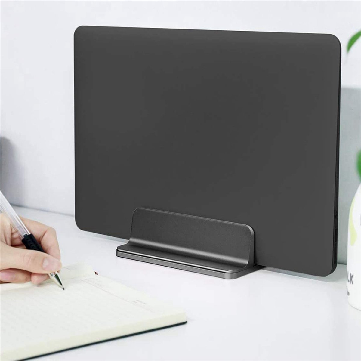 2X Vertical Laptop Stand Holder, Adjustable Laptop Holder Desktop Stand with Adjustable Dock Size (Up to 17.3 Inches)