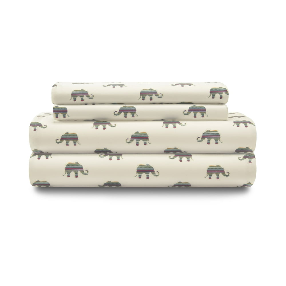 Microfiber Elephant Print Sheet Set