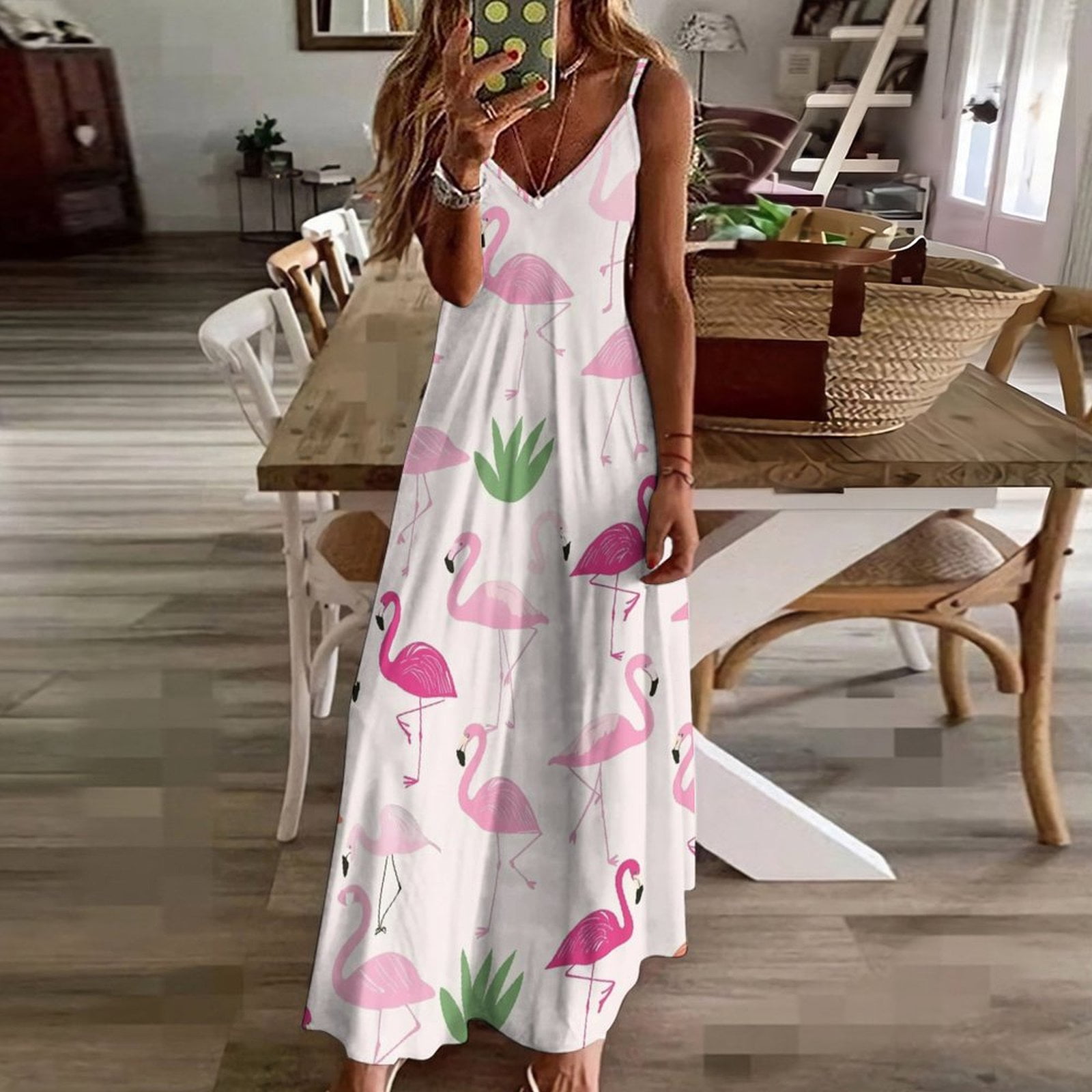 Womens Dresses Zulily Spring Dresses Flamingo Pattern Design Sleeveless  Dress Woman Fashion Long