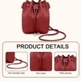 thumbnail image 3 of Bienvenido Bolso tipo cubo para mujer y bolso con flecos, bolso tipo cubo con cuerda, bolso cruzado de un solo hombro a la moda, bolso cruzado novedoso, 3 of 5