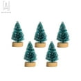 thumbnail image 2 of Gustave 5PCS Mini Christmas Trees Artificial Pine Trees with Wood Base Desktop Decor Xmas Party Ornament Holiday Decoration, 2 of 9