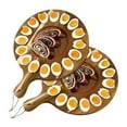 thumbnail image 2 of Deviled Egg Platter, Wooden Deviled Egg Tray 24 Holes Round Egg Holder, 2 of 5