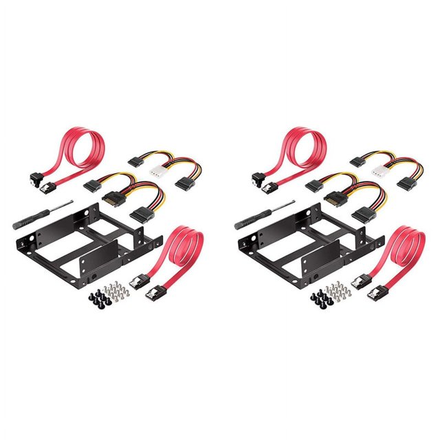 2X Support de Montage HDD Double SSD 3.5 à 2.5 Kit de Disques Internes 2.5 Disques à 3.5 Plateaux