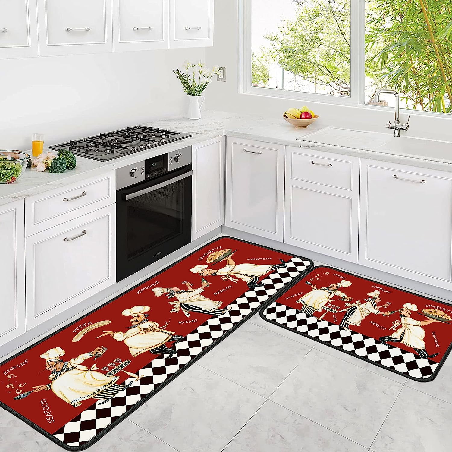 Fat Chef Rugs Kitchen Floor Mats for in Front of Sink, Anti Fatigue ...